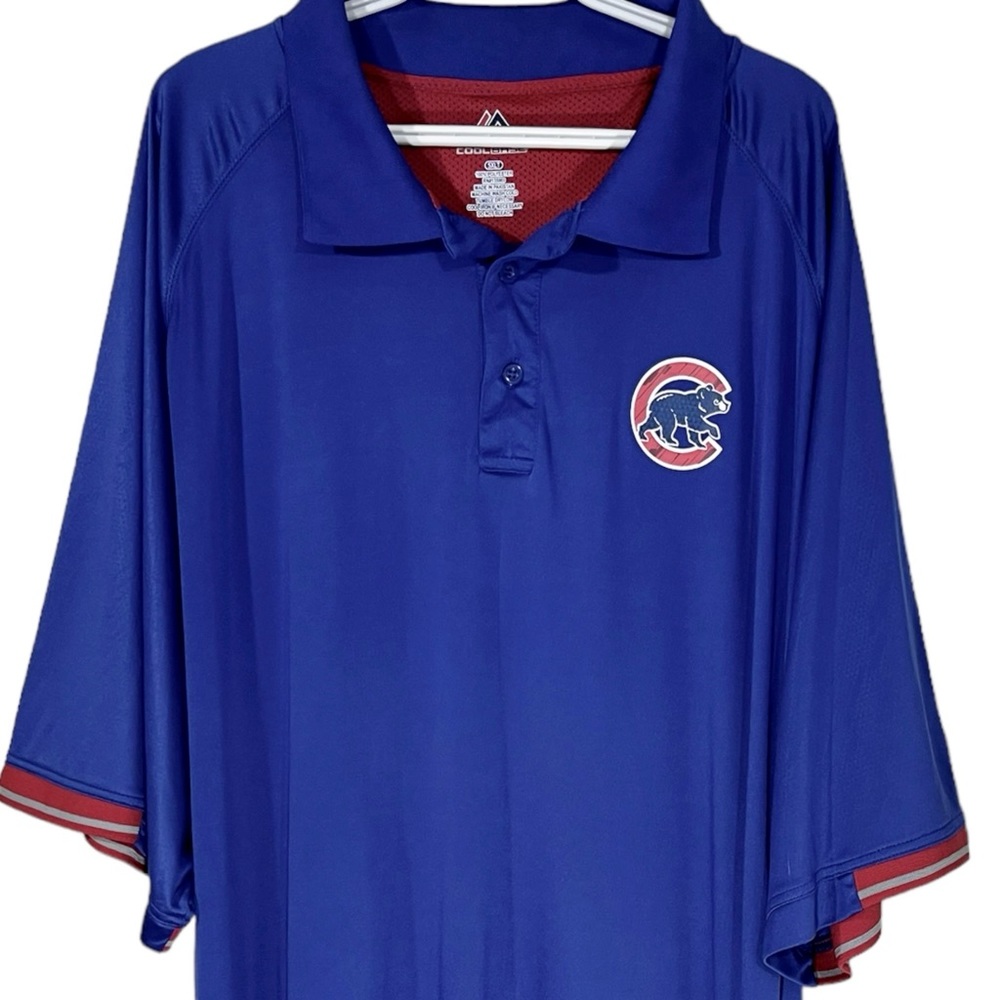 Men’s Majestic Chicago Cubs Polo Golf Shirt Sz 5XLT